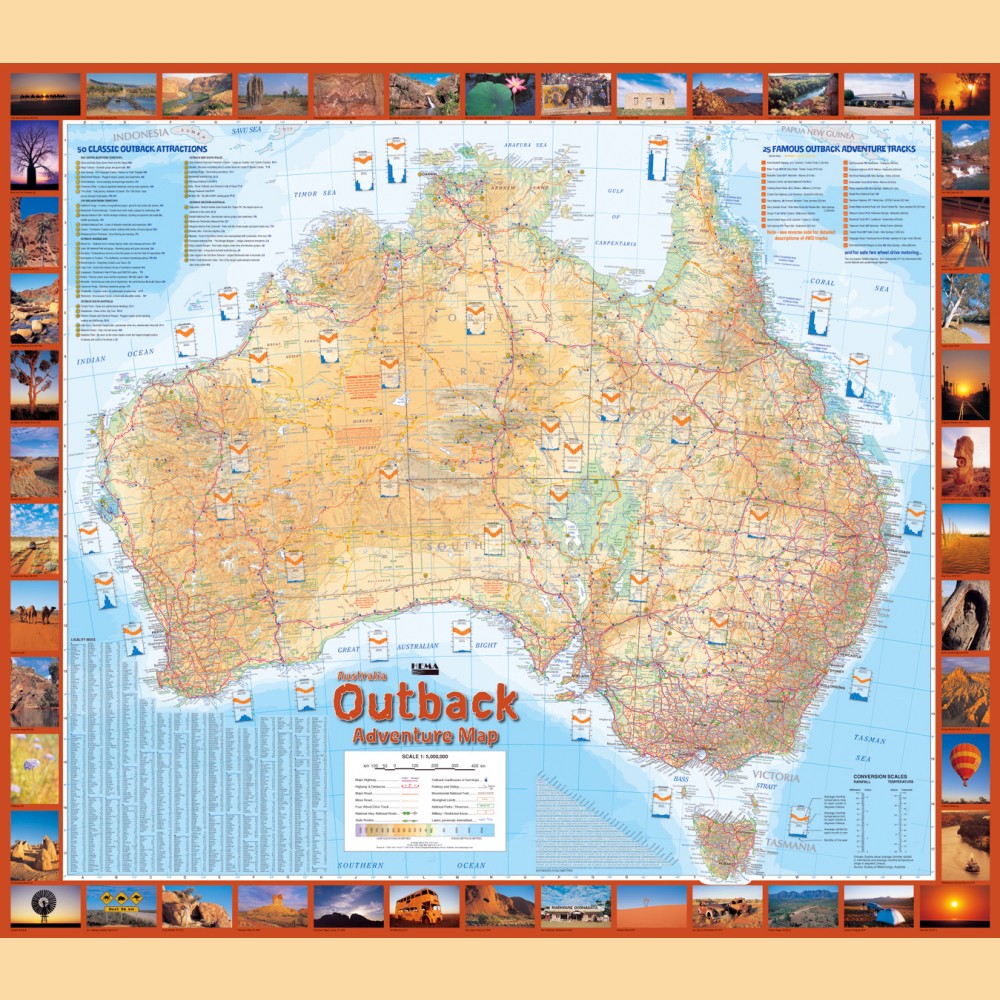 Australienkarte - Outback "Australia Outback Adventure Map" (Australien