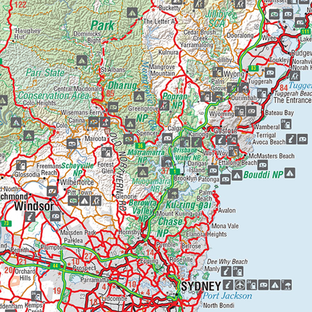 Sydney To Brisbane City To City Map Landkarte Australien Karten De